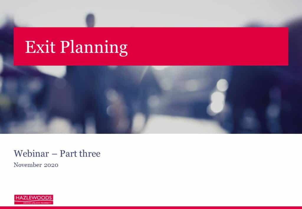 Exit Planning webinar: Part three